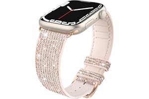 Tuocal Bling Straps Compatible with Apple Watch Strap 38mm 40mm 41mm, Soft Glitter Silicone Sport Replacement Strap Women Men Bracelet for iWatch Series 9 8 7 6 5 4 3 2 1 SE Sport Edition, Rose Gold