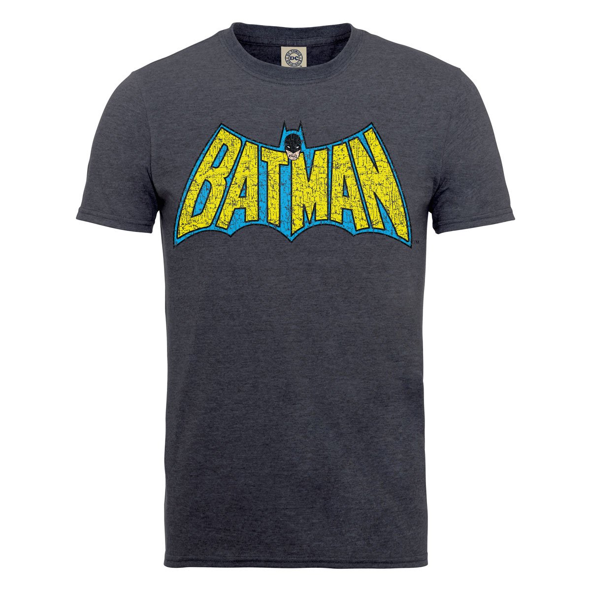 DC-Comics-Damen-T-Shirt-Official-Batman-Logo-Crackle-Womens-Grau-Grey-Dark-Heather-36
