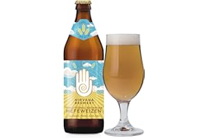 NIRVANA BREWERY Nirvana - Hefeweisen%0.3 ABV - Alcohol Free Premium German Beer, Unfiltered Traditional Bavarian Wheat Beer, Low Calorie Beer, Vegan Alcohol, Craft Beer Gift Set, Beer Gifts - 12 x 500ml
