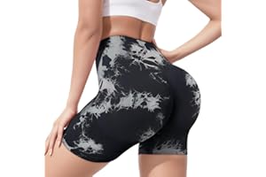 Zhiaek Short Sport Femme Push Up Short Legging Femme Taille Haute Pantalons Yoga ete pour Fitness Gym Tennis