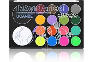 UCANBE Halloween Farba do twarzy 18 kolorów z dużą bielą, czernią, malowaniem twarzy UV, malowanie ciała aktywowane wodą farby do makijażu, kolory brzucha ciąża bezpieczne