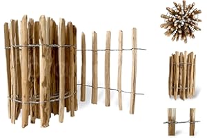 Floranica imprägnierter Gartenzaun Staketenzaun Haselnuss Hühnerzaun Lattenzaun Deko Holzzaun Beetzaun Wildzaun Rollzaun Holzzaun Palisade Länge: 500 cm Höhe: 50 cm Lattenabstand: 8-10 cm