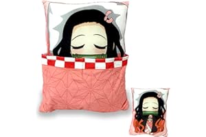 BJPERFMS Cuscino Nezuko Demon, Anime Peluche Cuscino Personalizzato, Nezuko Decorativo Demon Lombare, Regalo Per Anime Fan, 30 * 35cm con Imbottitura