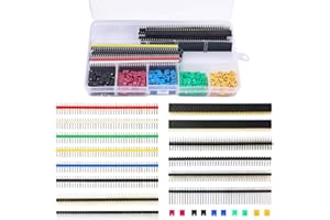 ‎WAYINTOP WayinTop 2.54mm Header Buchse Stiftleiste Connector & Jumper Caps Kit, 35pcs Einreihig Zweireihig Gerade/Runde/Rechtwinklig/Pin Header + 300pcs Computer Jumper Caps Header Open Top Circuit Connector