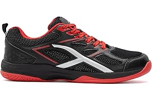 Hundred Xoom Non-Marking Professional Badminton Shoes for Men | Material: Faux Leather | Suitable for Indoor Tennis, Squash, Table Tennis, Basketball & Padel