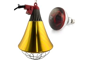 FRATRISPRO Wärmestrahler mit Sparschalter für Tiere | mit 1 Stk 150W Rotlichtlampe | Infrarotlampe Wärmelampe E27 | Ferkellampe, Kückenlampe, Wärmelampe Tiere, Infrarot Heizstrahler