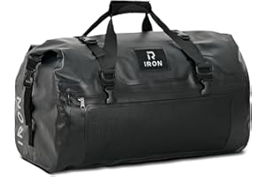 ‎IRON JIA'S IRON JIA'S Motorradtasche Gepäckrolle wasserdichte Hecktasche Satteltasche Reisetasche mit rollversiegelten Schultergurten geeignet für Radfahren Camping Wassersport Schwarz-30L