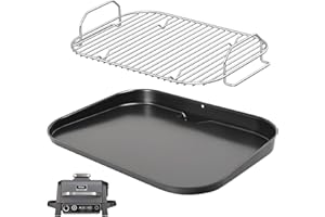 WELL GRILL Non-Stick Flat Plate and Grill Rack for Ninja Woodfire OG700 Series Grills, Griddle Plate Stainless Steel Roasting Rack Accessories for Ninja Outdoor 7 in 1 Grills OG701UK OG751UKAMZ