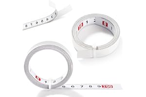 YIXISI 2 Stücke 2m Selbstklebendes Maßband, Metrisches Zum Aufkleben, Links Nach Rechts, für T-Schienen-Fräser Tischsäge, Holzbearbeitungswerkzeug, Weiß