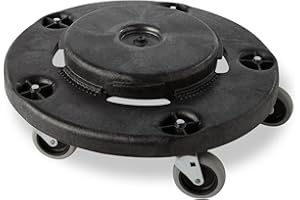 Rubbermaid Commercial Products BRUTE Dolly Black – Mobile Base With 5 Casters For 75–208 L BRUTE Waste Containers – FG264000BLA