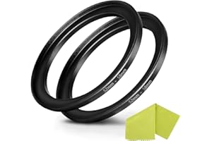 KOMET 52mm-58mm Step Up Ring (52mm Lens to 58mm Filter), Camera Lens Filter Step-Up Ring Lens Converter Accessories (2 Pack)