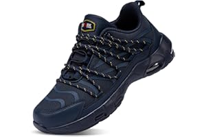 LARNMERN Obuwie ochronne dla mężczyzn, lekkie, damskie, plac budowy, wygodne buty do pracy, stalowy nosek, buty ochronne ochronne