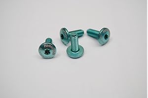 Bianchi - Lot de 4 vis en aluminium Torx M5 x 14 mm pour porte-bidon couleur bleu clair avec logo blanc C8655316/CK