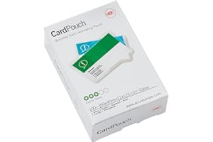 GBC Confezione da 100 Pouches per Plastificazione a Caldo, Formato Biglietti da Visita con Finitura Lucida, Spessore di 2 x 125 Micron, 60x90 mm, 3743157