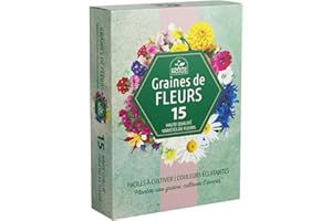 NOJAUS SĖKLOS Collection de graines de fleurs inspirées de la RHS - 15 variétés de fleurs de jardin, polyvalentes et respectueuses des abeilles