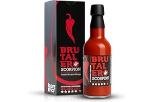 I LOVE SPICY Brutalero Scorpion 100 ml – Salsa Picante 43 293 SHU – 80 % Chile – Fermentada Artesanal con Dosificador – Para Barbacoa y Cocina Diaria