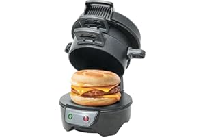 DMD Collective - Electric Breakfast Sandwich Maker, Muffin Maker & Grilled Sandwich Toastie Maker - With Egg Cooker Ring, Easy to Clean Non-Stick Cooking Plates, English Muffin Maker 600W