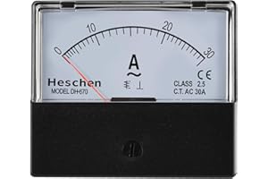 Heschen Rectangle Panel Mounted Current Meter Ammeter Tester DH-670 AC 0-30A Class 2.5 CE listed