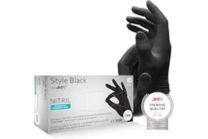 AMPri Nitrilhandschuhe, schwarz, 100 Stück/Box, Größe XXL, puderfrei, Style Black by Med-Comfort: Nitril Einmalhandschuhe, Einweghandschuhe in den Größen XS, S, M, L, XL, XXL