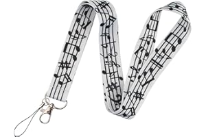 Japansai Lanyard Música | Cordón para el Cuello | No Pierdas más tus Llaves | Llavero para Móvil Mascarilla Teléfono y Llaves| Regalo Original