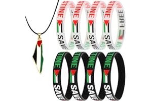 Meifiyu palestine armband, 8 Stück palästina armband, palästina kette Geeignet Zum Verschenken Von 1 Halskette An Freunde, Familie Oder Verwandte, Die Palästina Lieben