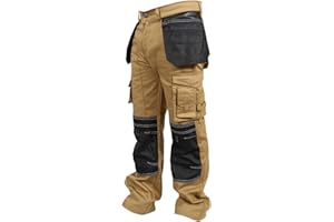 newfacelook Herren Arbeitshose Cargohose Hose Knie Holster Taschen Sicherheits