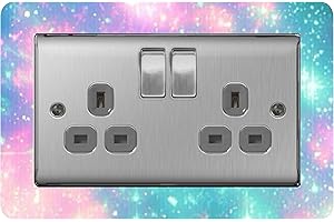 the sticker studio ltd Double Light Switch/Socket Surround Acrylic Finger Plate Girls Stars Dsr12