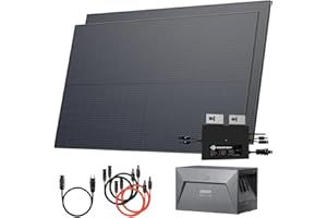 Solarway® 1000W Balkonkraftwerk mit Speicher 800W komplett Steckdose - neuester 800 Watt Wechselrichter - 1,6 kWh Anker Solix 1-500W Solarmodule & Envertech & Anker