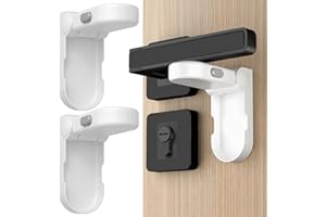REDTRON Blokada poziomu drzwi (ulepszona), 2-pak zabezpieczenie przed dziećmi z klejem 3M, zabezpieczenie przed blokadą przed dziećmi do sypialni, łazienki, kuchni