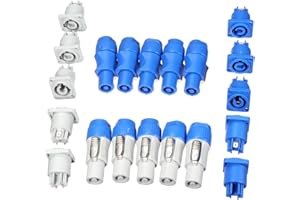 MASUNN 10 Set Neutrik Powercon Type A Nac3Fca + Nac3Mpa-1 Chasis Plug Panel Adapter