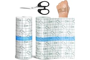 Ptyism Waterproof Bandage 15cm*10m Cerotto Impermeabile(Con Forbici) Second Skin Tattoo 丨Pellicola Tatuaggi,Copri Tatuaggi Waterproo per Polsi, Spalle, Braccia, Medicazione di Ferite, Scudo Protettivo