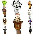 Ritu Shubhman's Creation Animal & Bird Hand Puppets (Set of 10 Pcs) - Tiger, Lion, Hen, Donkey, Monkey, Crow, Frog, Dog, Horse, Peacock - Storytelling Puppets for Kids