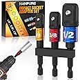 Impact Driver Socket Adapter Set - Extension Bit to 1/4 1/2 3/8 Inch Adaptor for Drill Impact Wrench, Screwdriver Converts to Socket Wrench Gifts for Men Dad Husband DIY Tools Stocking Fillers for Men