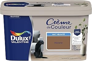Dulux Valentine Crème de Couleur - Peinture multi-supports intérieure - Mat Havane 2,5 L