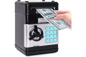 PHILAEEC Piggy Bank for Boys Girls (Black)