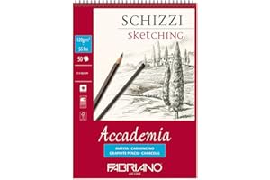 Fabriano accade Esqui BL SPI 50 fogli di carta da disegno A4 21 x 29.7 cm bianco