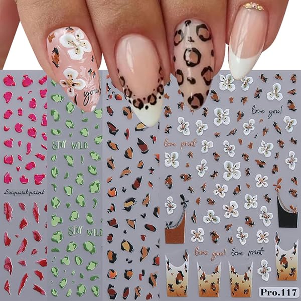 Nagelfolien-Set Leopardenmuster – 10 Stück, Übertragungs-Aufkleber Für DIY Nageldesign