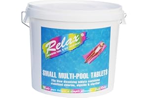 TKWSER 5kg RELAX Multifunctional Chlorine Tablets Small 20g Spa Multi Hot Tub Swimming Pool Sanitiser*