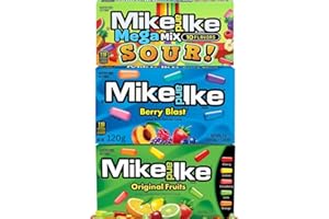 HEART FOR CARDS Mike and Ike Trio - 2 x 141 g + 1 x 120 g American Chew Sweets in the Flavours Berry Blast, Original Fruits + Sour & 10 Flavours
