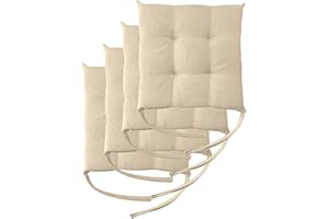 Il Tuo Artigiano Design Set 4 o 6 Cuscini per Sedie da Cucina Made in Italy - Cuscini Sedie Cucina set da 6 40x40 cm spessore 6 cm - Imbottiture in Spugna e Soffice acrilico (4, Avorio)