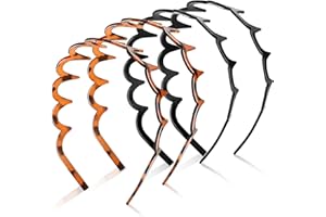 Hanyousheng 4 Piezas Diadema En Zigzag Peineta Con Dientes De Tiburón, Diadema Ondulada de Plástico, para Actividades al Aire Libre, Yoga, Deportes y Peinado Diario