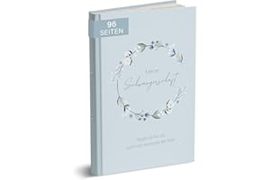 MINTKIND® Schwangerschaftstagebuch "Meine Schwangerschaft" A5 Blumen Blau I Hardcover Tagebuch zum Eintragen I Geschenk für Schwangere und werdende Mütter | Schwangerschaft Fotoalbum Baby Album