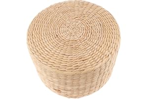 LOVIVER Japanisches Yogakissen Strohkissen Rundboden Meditationskissen Bodenkissen, 30x30x20cm