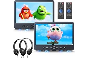 NAVISKAUTO Lecteur DVD Voiture Portable, HDMI Input 10,5" Ecran d'appui tête, 2 Lecteur DVD Voiture indépendant Compatible avec Multi Format, DVD Voiture Equipé Chargeur Mural,Non Batterie