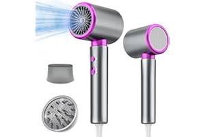 CUBTEM Secador Pelo Profesional,2400W Secador Pelo Rizado,Secador con Difusor,Secado Rápido,3 Temperaturas/2 Velocidades,Protección Contra el Sobrecalentamiento,Salón de Peluquería en Casa Aplicable (Gris)