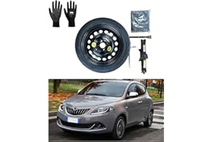 D'ANGELO 1988 Kit Ruotino di Scorta 15" compatibile con Lancia Ypsilon (fino 2023) con Cric, Chiave, Guanti e Sacca