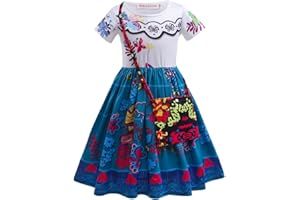 Cucudy Mirabel Costume Princess Party Dress for Girls Cosplay Madrigal Family encanto Isabela encanto Dolores Party Dresses For 4-11 Years Girls