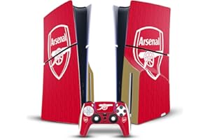 Head Case Designs Officially Licensed Arsenal FC Home 2023/24 Crest Kit Vinyl Sticker Gaming Skin Decal Cover Compatible With Sony PlayStation 5 PS5 Slim Disc Edition Console & DualSense Controller