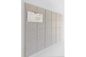 DECORETTA Cork Board 60x90 Alternative - 6 Pack Felt Wall Tiles with Safe Removable Adhesive Tabs, Cork Boards for Walls Notice Board for Home Office Pin Board Tack Board-Ivory