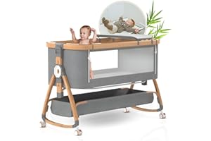 P PARVULÍ PARVULI Cuna Colecho Portátil y Ajustable 6 en 1 - Cunas para Bebes y Moises para Bebe - Ideal para Madres y Padres Que Buscan Comodidad y Seguridad para Sus Pequeños (Gris)